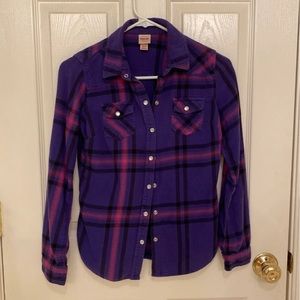 Purple plaid shirt